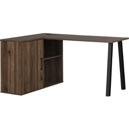 Picture of South Shore Zolten 60inW L-Shaped Corner Desk, Natural Walnut