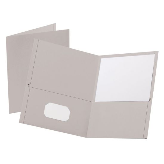 Picture of Oxford Twin-Pocket Portfolios, 8 1/2in x 11in, Gray, Pack Of 25