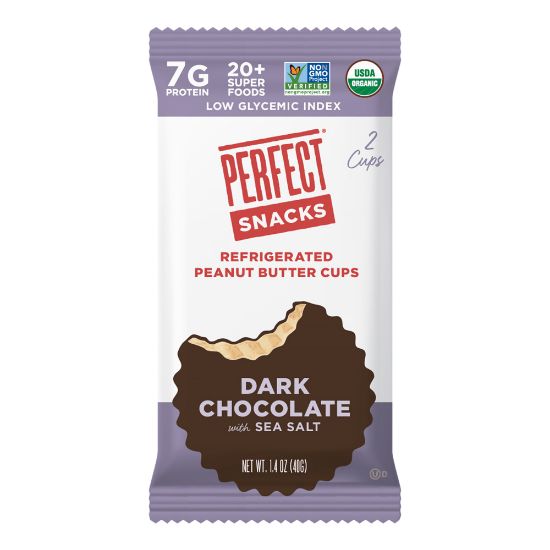 Picture of Perfect Snacks Organic Peanut Butter Cups, Dark Chocolate Sea Salt, 1.4 Oz, Pack Of 16 Cups