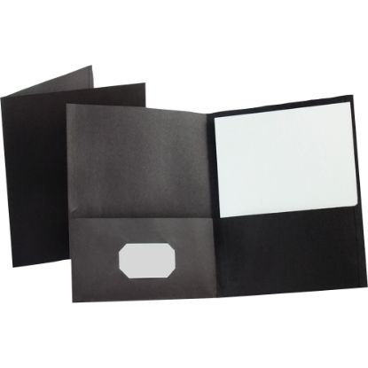 Picture of Esselte Letter-Size Twin-Pocket Report Covers, Black, Box Of 25