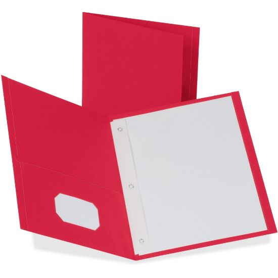 Picture of Oxford Twin-Pocket Portfolio With Fasteners, 8 1/2in x 11in, Red, Pack Of 25