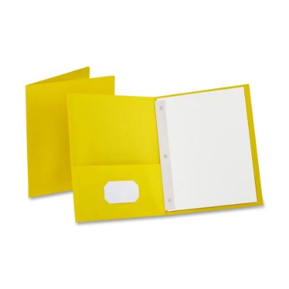 Picture of Oxford Twin-Pocket Portfolio With Fasteners, 8 1/2in x 11in, Yellow, Pack Of 25