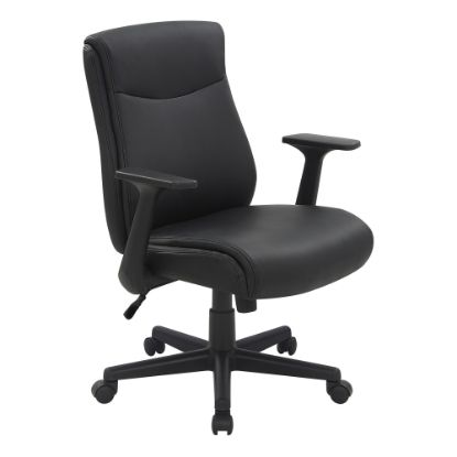 Picture of Office Star Executive Ergonomic Faux Leather Mid-Back Manager's Chair, Black