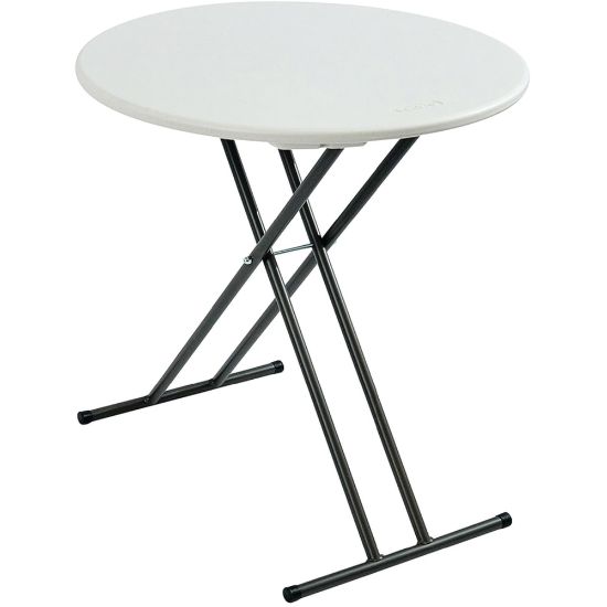 Picture of AbilityOne Blow-Molded Adjustable Folding Table, 28inH x 24inW x 24inD, Platinum Gray/Gray