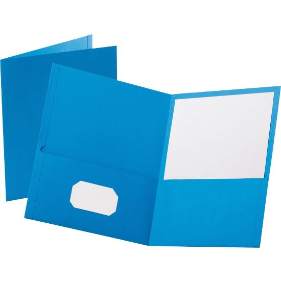 Picture of Esselte Letter-Size Twin-Pocket Report Covers, Light Blue, Box Of 25