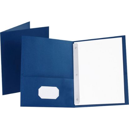 Picture of Oxford Twin-Pocket Portfolio With Fasteners, 8 1/2in x 11in, Blue, Pack Of 25