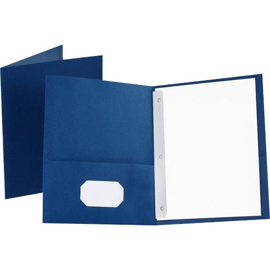 Picture of Oxford Twin-Pocket Portfolio With Fasteners, 8 1/2in x 11in, Blue, Pack Of 25