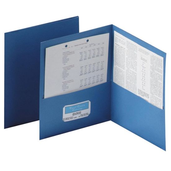 Picture of Oxford Twin-Pocket Portfolios, 8 1/2in x 11in, Blue, Pack Of 25