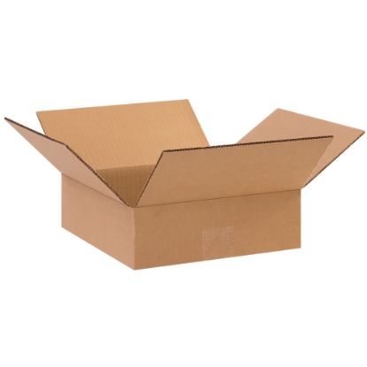 Picture of Partners Brand Flat Corrugated Boxes, 10in x 10in x 3in, Kraft, Pack Of 25