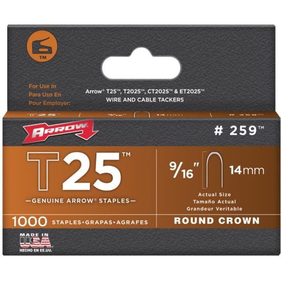 Picture of Arrow Round Crown Staples - 9/16in Leg - 5/16in Crown - for Paper1000 / Pack