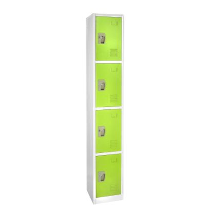 Picture of Alpine AdirOffice 4-Tier Steel Locker, 72inH x 12inW x 12inD, Green