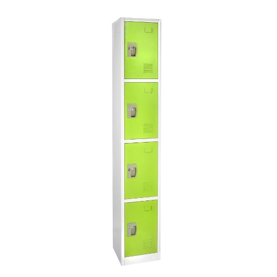 Picture of Alpine AdirOffice 4-Tier Steel Locker, 72inH x 12inW x 12inD, Green