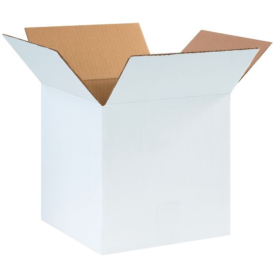 Picture of Partners Brand White Corrugated Boxes, 10in x 10in x 10in, Pack Of 25