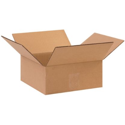 Picture of Partners Brand Flat Corrugated Boxes, 10in x 10in x 4in, Kraft, Pack Of 25