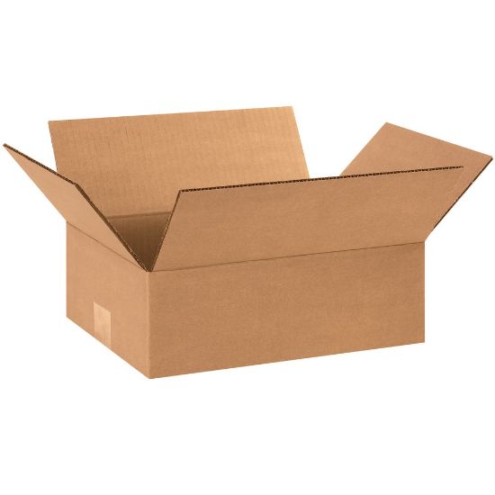 Picture of Partners Brand Flat Corrugated Boxes, 12in x 9in x 4in, Kraft, Pack Of 25