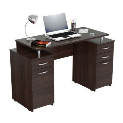 Picture of Inval 49inW Computer Desk With 4 Drawers, Espresso-Wengue