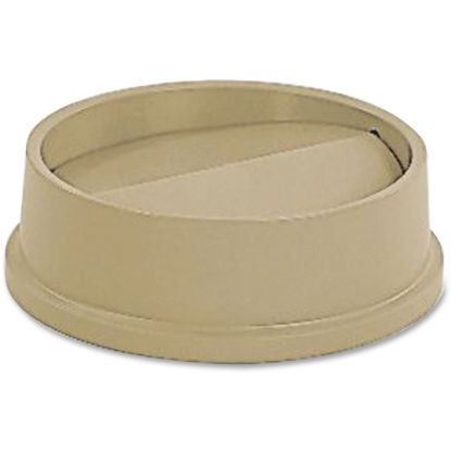 Picture of Rubbermaid Untouchable Round Plastic Swinging Top Lid, 16 1/8in, Beige