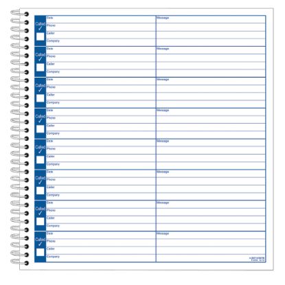 Picture of Adams Voicemail Log Book, 8 1/4in x 8 1/2in, 120 Pages, White/Canary Yellow