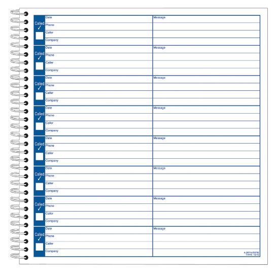 Picture of Adams Voicemail Log Book, 8 1/4in x 8 1/2in, 120 Pages, White/Canary Yellow