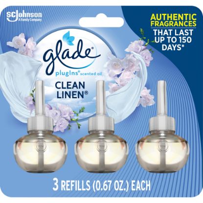 Picture of Glade PlugIns Scented Oil Variety Pack, Clean Linen, 2.01 Oz, Yellow, Pack Of 3