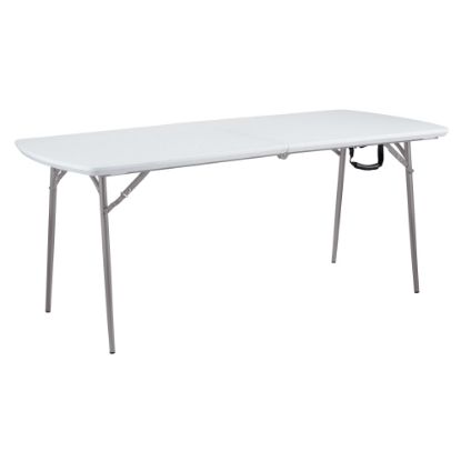 Picture of National Public Seating Fold-In-Half Table, 29-1/2inH x 30inW x 72inD, Speckled Gray