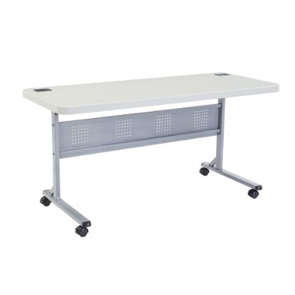 Picture of National Public Seating Flip-N-Store Table, 29-1/2inH x 24inW x 60inD, Speckled Gray