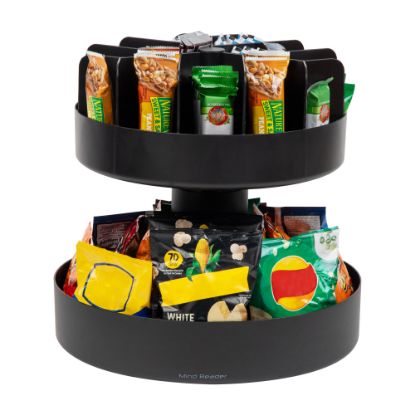 Picture of Mind Reader 2-Tier Lazy Susan Countertop Organizer, 14inH x 14-1/4inW x 14-1/4inL, Black