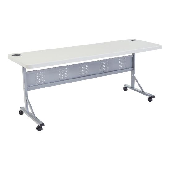 Picture of National Public Seating Flip-N-Store Table, 29-1/2inH x 24inW x 72inD, Speckled Gray