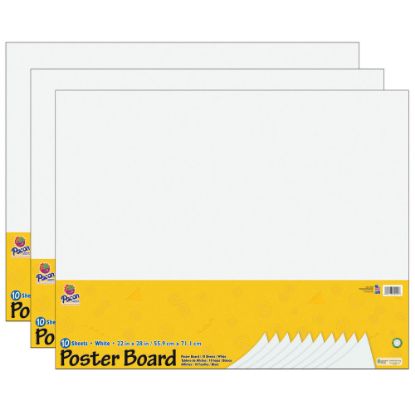 Picture of Pacon UCreate Poster Board, 22in x 28in, White, 10 Sheets Per Pack, Case Of 3 Packs