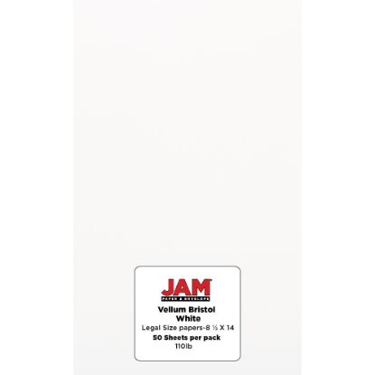 Picture of JAM Paper Vellum Bristol Card Stock, White, Legal (8.5in x 14in), 110 Lb, Pack Of 50