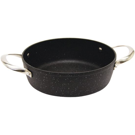 Picture of Starfrit The Rock Oven/Bakeware with Stainless Steel Handles (8in x 1.5in , Round) - Braising, Baking, Serving, Browning, Broiling - Dishwasher Safe - Oven Safe - Rock - Cast Stainless Steel Handle - Round