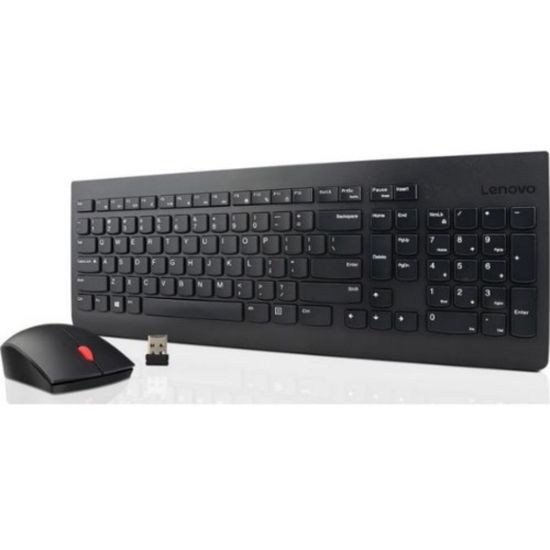 Picture of Lenovo Essential Wireless Keyboard and Mouse Combo - French Canadian 058 - USB Wireless RF - French (Canada) - USB Wireless RF - Laser - 1200 dpi - Symmetrical - AA - Compatible with Tablet, Notebook, Desktop Computer for Windows