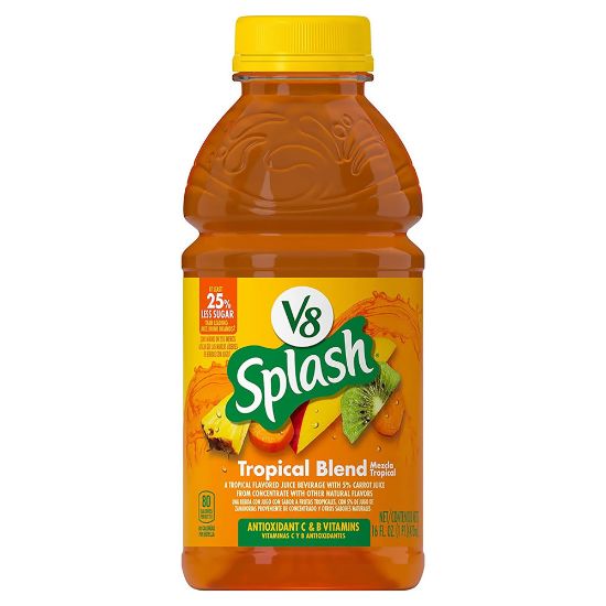 Picture of V8 Splash Tropical Blend Juice Drinks, 16 Oz, Case Of 12 Bottles