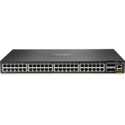 Picture of HPE 6300F 48-port 1GbE and 4-port SFP56 Switch - 48 Ports - Manageable - 3 Layer Supported - Modular - 4 SFP Slots - 74 W Power Consumption - Twisted Pair, Optical Fiber - 1U High - Rack-mountable - Lifetime Limited Warranty