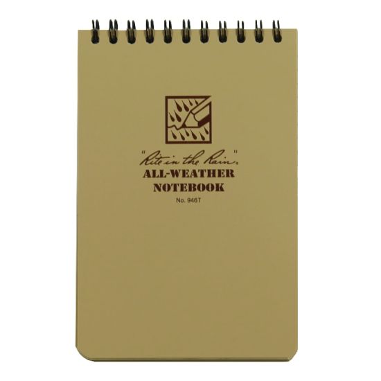 Picture of Rite In The Rain All-Weather Spiral Notebook Kit, 4in x 6in, Grid Ruled, 50 Sheets, Tan