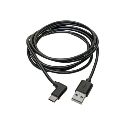 Picture of Tripp Lite USB 2.0 Hi-Speed Cable A to USB Type C USB C M/M Right-Angle 6ft 6ft - 60 MB/s - 6 ft - 1 x Type A Male USB - 1 x Type C Male USB - Nickel Plated Connector - Gold Plated Contact - Black