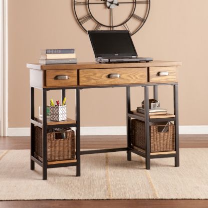 Picture of SEI Furniture 42inW Writing Desk, Black/Brown/Gray