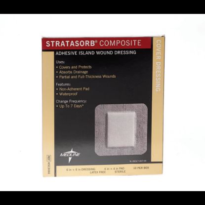 Picture of Medline Stratasorb Composite Island Dressings, 6in x 6in, White, Box Of 10, Case Of 10 Boxes