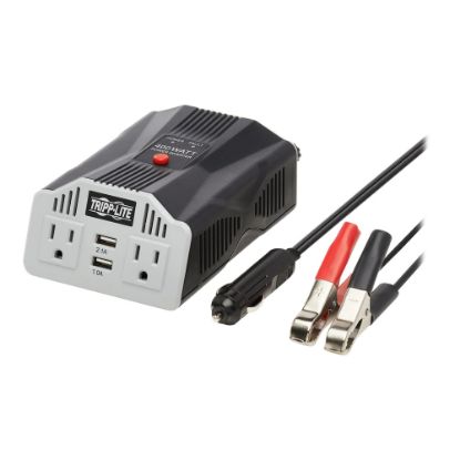 Picture of Tripp Lite Ultra-Compact Car Inverter 400W 12V DC to 120V AC 2 UBS Charging Ports 2 Outlets - DC to AC power inverter + battery charger - 12 V - 400 Watt - output connectors: 2