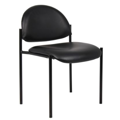 Picture of Boss Office Products Padded Stacking Chair, Caressoft Vinyl, Black