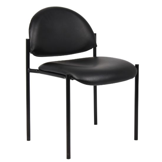 Picture of Boss Office Products Padded Stacking Chair, Caressoft Vinyl, Black