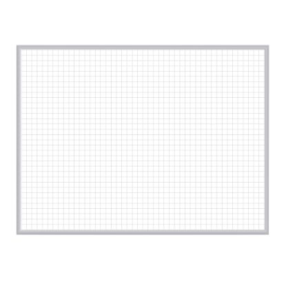 Picture of Ghent 1in x 1in Grid Magnetic Dry-Erase Whiteboard, 36in x 48in, Aluminum Frame With Satin Silver Finish