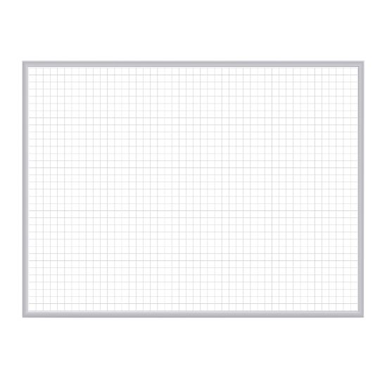 Picture of Ghent 1in x 1in Grid Magnetic Dry-Erase Whiteboard, 36in x 48in, Aluminum Frame With Satin Silver Finish