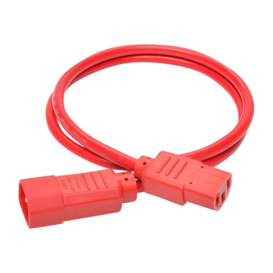 Picture of Eaton Tripp Lite Series PDU Power Cord, C13 to C14 - 10A, 250V, 18 AWG, 3 ft. (0.91 m), Red - Power extension cable - IEC 60320 C14 to power IEC 60320 C13 - AC 100-250 V - 10 A - 3 ft - red