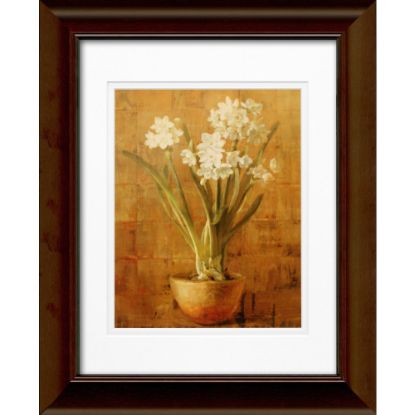 Picture of Timeless Frames Katrina Framed Floral Artwork, 11in x 14in, Brown, White Narcissus On Bronze