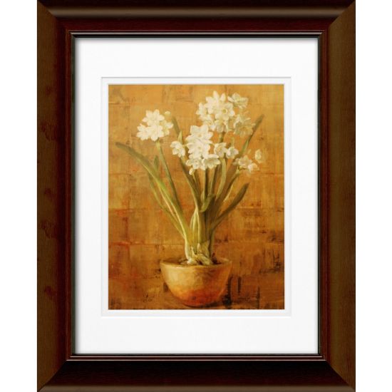 Picture of Timeless Frames Katrina Framed Floral Artwork, 11in x 14in, Brown, White Narcissus On Bronze