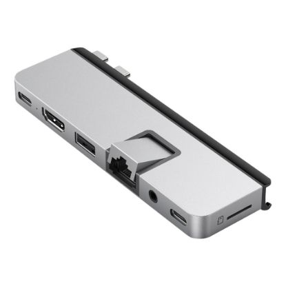 Picture of HyperDrive DUO Pro Docking Station, 4/10inH x 4-7/10inW x 1-1/2inD, Silver, HD575-Silver