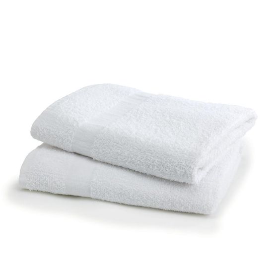 Picture of Medline Interblend Bath Towels, 22in x 44in, 6 Lb, White, Pack Of 12