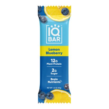 Picture of IQ BAR Brain Fuel Protein Bars, Lemon Blueberry, 1.6 Oz, Box Of 24 Bars