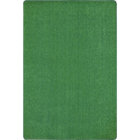 Picture of Joy Carpets Kid Essentials Solid Color Rectangle Area Rug, Just Kidding, 4ft x 6ft, Grass Green